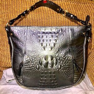 COPY - BRAHMIN Croc Embossed Leather Lauren Bag